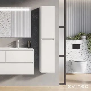 Evineo ineo2 Hochschrank mit 2 Türen, mit Griffmulde, BE0704WH,