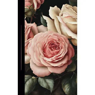 Vintage Notebook Journal - Roses: 120 Lined decorative pages with delicate rose motif, for school, office supplies, gift, diary