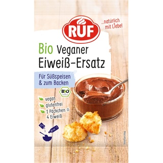 RUF Bio Veganer Eiweiß-Ersatz, pflanzliche Alternative zu Eiweiß, veganes & glutenfreies Ei-Ersatz Pulver, Eiweiß-Pulver zum Kochen & Backen, 1 x 20g