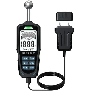 Feuchtigkeitsmessgerät RDINSCOS Feuchtigkeitsmessgerät Wand,Pin&Pinless Feuchtigkeitsmesser für Wände, Holz, Mauerwerk, Beton und Andere Baustoffe