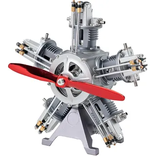 TECHING 5-Zylinder-Sternmotor-Modellbausatz, der läuft – Mechanische Metallmontage