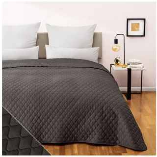 Blumtal Tagesdecke 170x210 cm - Oeko-TEX zertifizierter Bettüberwurf als Tagesdecke 90x200 (Bettgröße) - Tagesdecken - Sofa Überwurf - Couch Überwurf - Bedspread - Überwurf Sofa- Tagesdecke Anthrazit