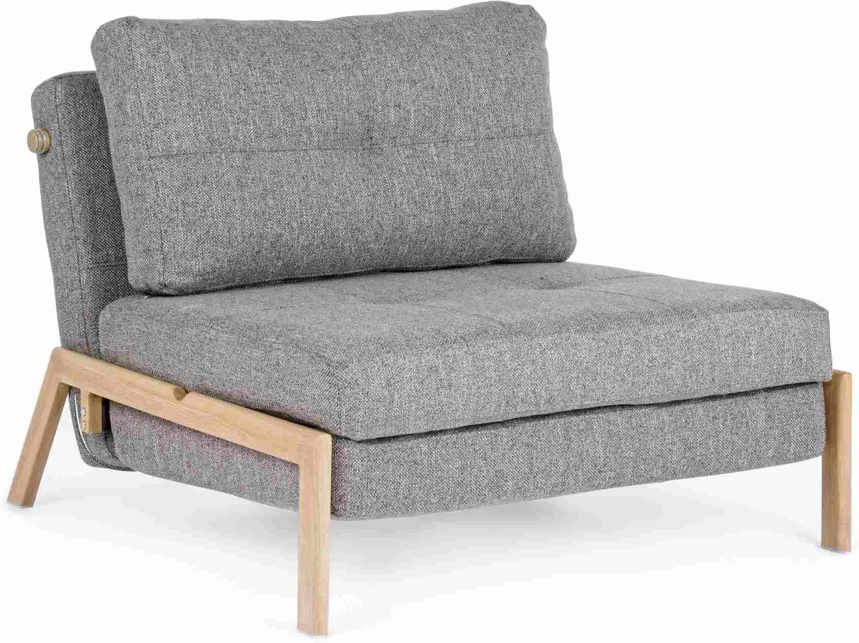 Schlafsofa Hayden mit Stoff-Bezug, moderner 1-Sitzer, grau, gepolstert und bequem
