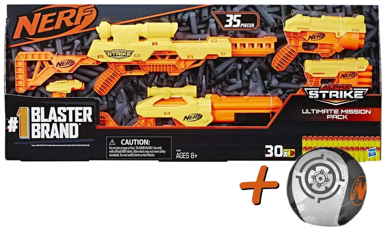 Hasbro E8339 - Nerf - Alpha Strike »Ultimate Mission Pack« + Neopren Wasserspaßball