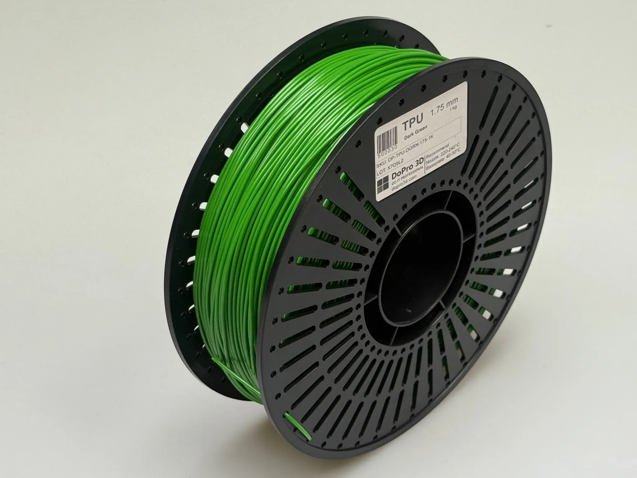 DoPro 3D TPU 95A Filament Forest Dark Green – Nexyl Class – 1,75 mm – 1,0 kg