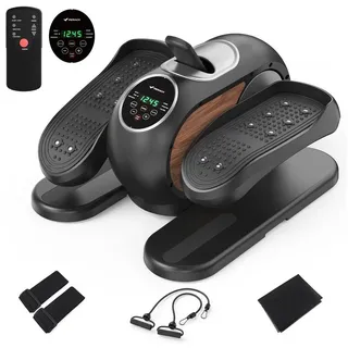 Merach Mini Elektrischer Crosstrainer, Untertisch Ellipsentrainer für Zuhause mit Fernbedienung, Display, Rutschfestem Pad, 12 Geschwindigkeiten, Leise & Tragbar Cross Trainer für Senioren, Erwachsene