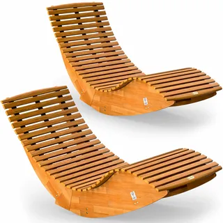 Saunaliege Java 2er-Set 154x60x78 cm Akazie FSC®-zertifiziert klappbar