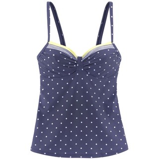 LASCANA Bügel-Tankini-Top Damen blau-gelb-bedruckt Gr.36 Cup C