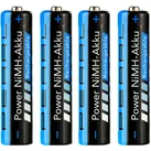 4er-Set NiMH-Akkus Typ AAA Micro, 1.100 mAh