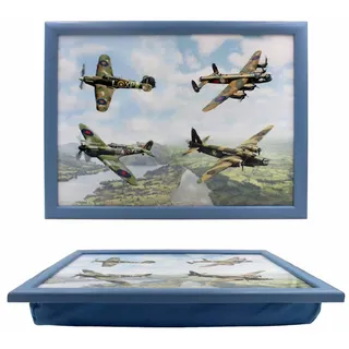 Lesser & Pavey Classic Planes Knietablett mit gepolstertem Kissen, geeignet für Getränke, Lebensmittel, Frühstück und Laptop, schönes Design für Zuhause und Büro