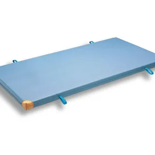 Kübler Sport Qualitäts-Turnmatte, 200 x 100 x 6 cm, Mit Lederecken & Trageschlaufen - Blau