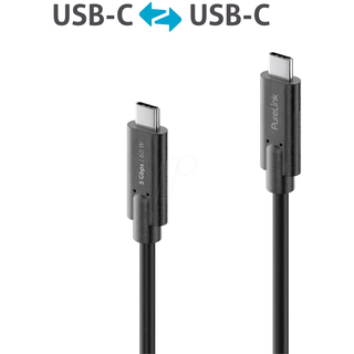 PureLink USB-C auf USB-C Kabel - 3.1 Gen 1, 3A/5V/60W, 5G, DP Alt Mode - iSerie, - schwarz,