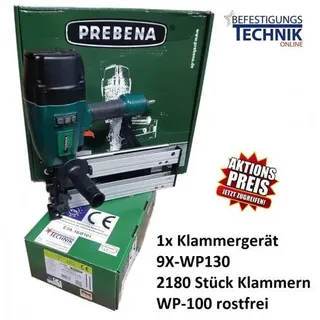 Prebena 9X-WP130 Breitrückenklammergerät 75-130mm + WP Breitrückenklammer 100mm KL-62