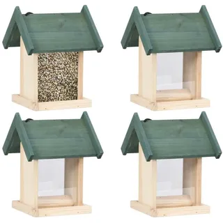 vidaXL Vogelfutterhäuser 4 Stk. Tannenholz