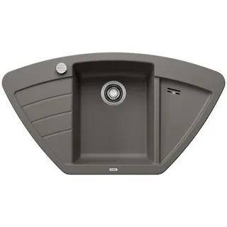 Becken mittig mit Ablauffernbedienung vulkangrau (527394)