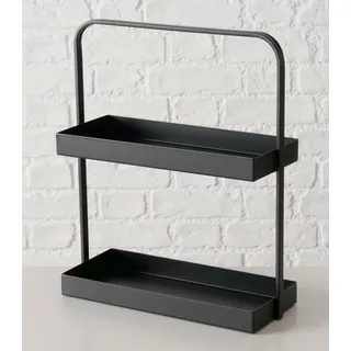 Boltze Etagere JAGO, H 38,5 cm - Schwarz - Eisen - pulverbeschichtet - 2 Etagen
