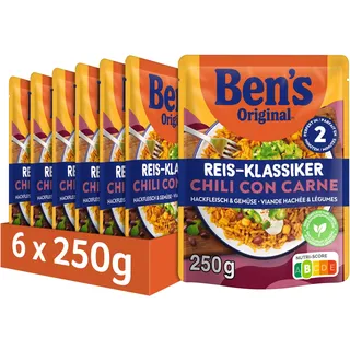 Bens-Original BEN'S ORIGINALTM Fertiggericht Chili con Carne Hackfleisch & Gemüse 6 x 250g