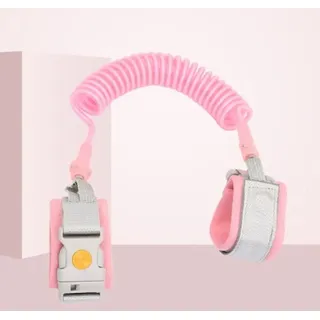 XDeer Kinder Sicherheitsleine,2m Laufgurt für Kleinkinder, 360 ° Drehbar Kinder-Sicherheitsgurt, Anti-Verlorene Handgelenk Gürtel Leine,mit Induktionsschloss rosa
