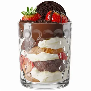 konzept Dessertgläser 6-teiliges Set aus Glas, 240ml, große Gläser für Nachtisch, ideal für Panna Cotta, Tiramisu, Pudding, Joghurt-Müsli und Schichtdesserts