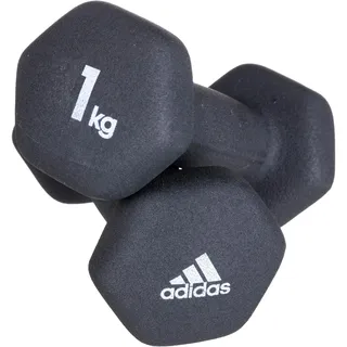 adidas Hexagon-Hantel-Set, 2 kg, Neopren-Beschichtung mit Gusseisenkern, schwarz, Größe - schwarz