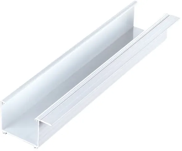 Kastenrinne 90 mm aus Aluminium – weiß (RAL 9016) 4100 mm