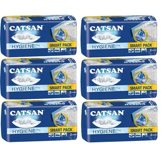 Catsan Smart Pack Katzenstreu Streu Nicht klumpend, 6 Packung mit 12 Packs 48L