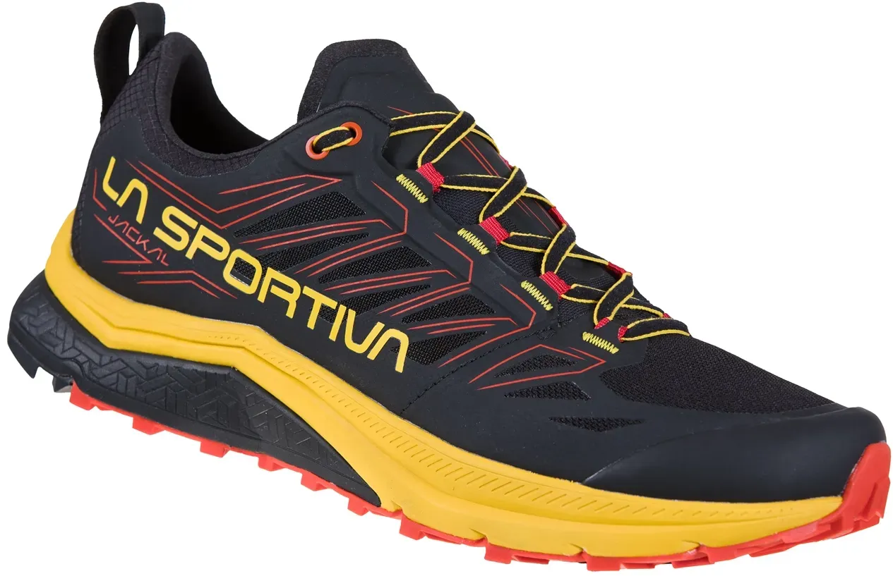 La Sportiva Jackal Trail Running Schuhe schwarz rot gelb- Gr. 45.5