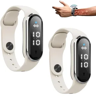 Ultraschall-Gewichtsverlust-Smartwatch, Ultraschall-Körperform-Armband, Sportuhr, Smartwatch, elektronisches Smart-Armband, verstellbares Smart-Lymph-Silikon-Sportarmband für jedermann (2 x Weiß)