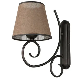 Licht-Erlebnisse - Wandleuchte E27 Braun Stoff Metall Rustikal Wandlampe