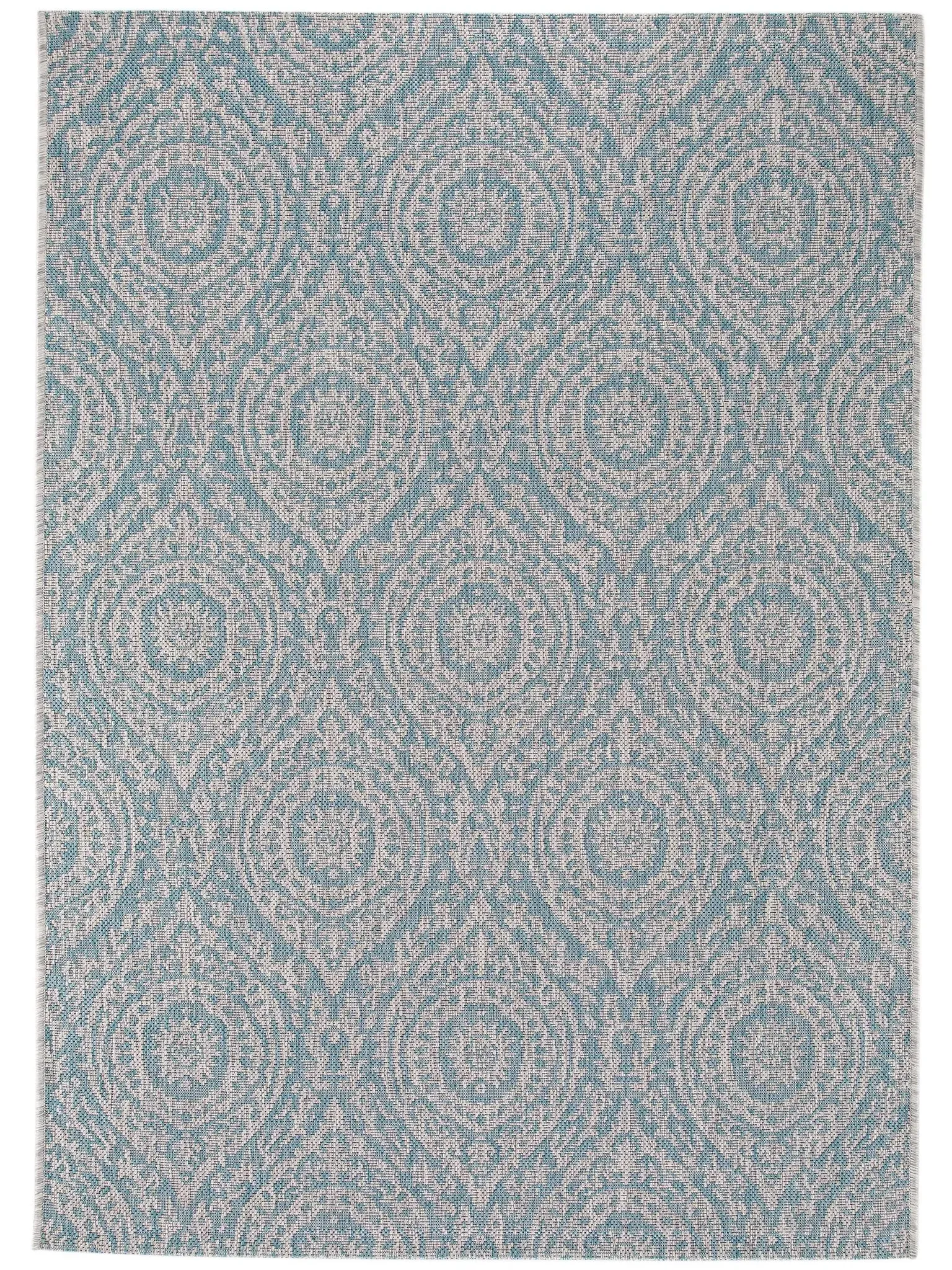 benuta Nest In- & Outdoor-Teppich Cleo Beige/Türkis 80x150 cm - Teppich für Balkon, Terrasse & Garten