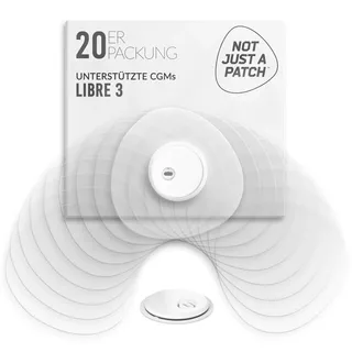 Not Just A Patch Freestyle Libre 3 Plus Sensor Pflaster (20er Pack) - Schweißresistent & Sicherer Halt mit Belüftungsloch für optimale Haftung & sanften Schutz - 14 Tage Tragedauer (Klar)