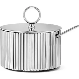 Georg Jensen Bernadotte Zuckerdose inkl. Löffel, Vorratsbehälter, Silber