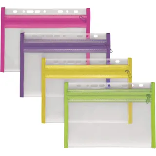 Veloflex Reißverschlussbeutel VELOBAG® XXS transparent/pink, lila, grün, gelb 0,3 mm, 4 St.