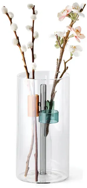Philippi Design Vase GIARDINO - Glas - mit bunten Glasringen