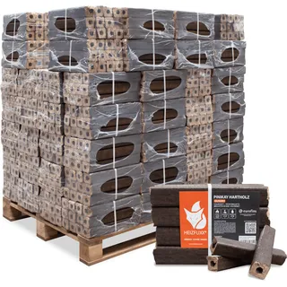 Heizfuxx HEIZFUXX® Hartholzbriketts PiniKay Quadro mit Zugloch | 96x10kg 960kg Palette