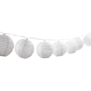 Dehner Lichterkette Lampion Nylon 240 cm Weiß
