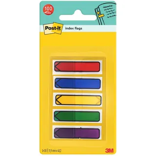 Post-it Index Pfeile, Verschiedene Farben, 100 Haftstreifen, 11.9 mm x 43.2 mm - Für Dokumente und Wichtige Informationen