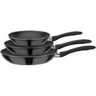 GSW Pfannen-Set Nova 3-tlg 20-24-28 cm (Schwarz)