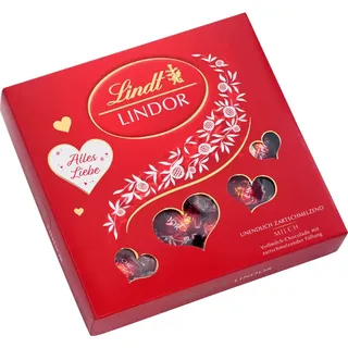 Lindt Lindor Präsent mit Herz Cutouts unendlich Zartschmelzend 187g