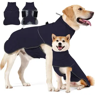 Coonoor Hundemantel Wintermantel für Hunde mit D-Ring, wasserdicht, reflektierend,wärmend, ideal für kleine, mittelgroße und große Hunde, Wander- und Winterjacke blau