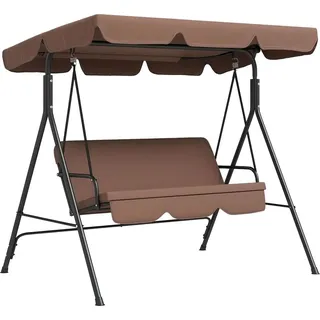 Outsunny Hollywoodschaukel Braun 3-Sitzer