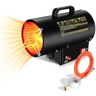 Herrselsam Gasheizgebläse 10W,Gasheizer Überhitzungsschutz,gasheizung mit Druckregler, Heizgebläse für Straßenbrücken Werkstätten Belüfteten