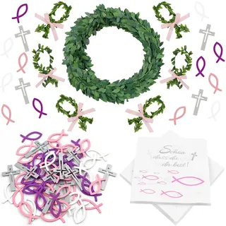 Kommunion Dekoration Set, Taufe Tischdeko, Konfirmation Deko, Servietten für Konfirmation, Taufe, Kommunion, Tischdeko