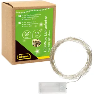 IDENA Lichterkette 31114 - Silber/Weiß