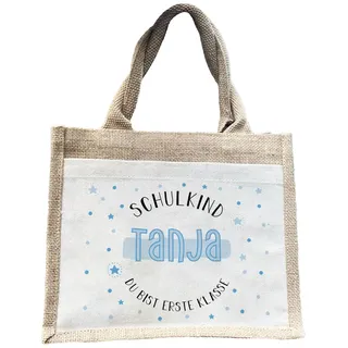 Manilu Personalisiertes Einschulungsgeschenk, Schulkind-Tasche, Die perfekte Einschulungsgeschenkidee für Mädchen und Jungen der 1. Klasse und mit eigenen Namen. (Schulkind Blau) - S