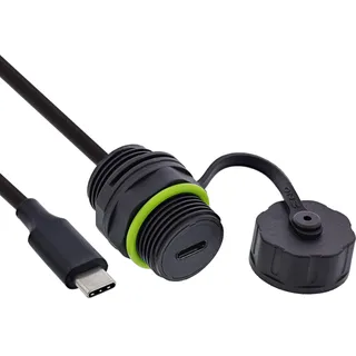 InLine USB-C-Kabelkupplung, IP68 geschirmt, Buchse zu Stecker, 50cm 69927O