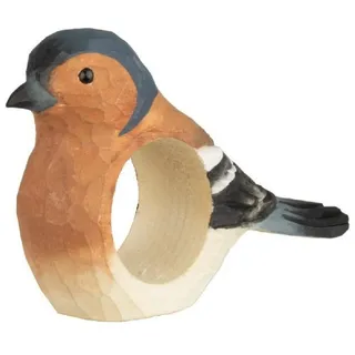 WILDLIFEGARDEN Wildlife Garden WG4570 Serviettenring Buchfink - Handgeschnitzter Serviettenring aus Holz für die Tischdekoration