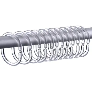 30 Packung Duschvorhangringe Vorhang C Ringe Haken Kleiderbügel Bad Drapieren Schleife Klammer Gleiten (Transparent)