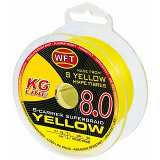 WFT KG 8.0 yellow 150m - Geflochtene Angelschnur Durchmesser/Tragkraft:0.18mm / 24kg 0.18 EINHEITSFARBE No Size