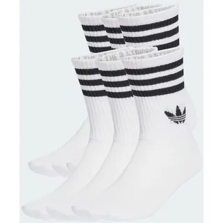 adidas 3-Streifen Crew Socken, 6 Paar - White - 43-45